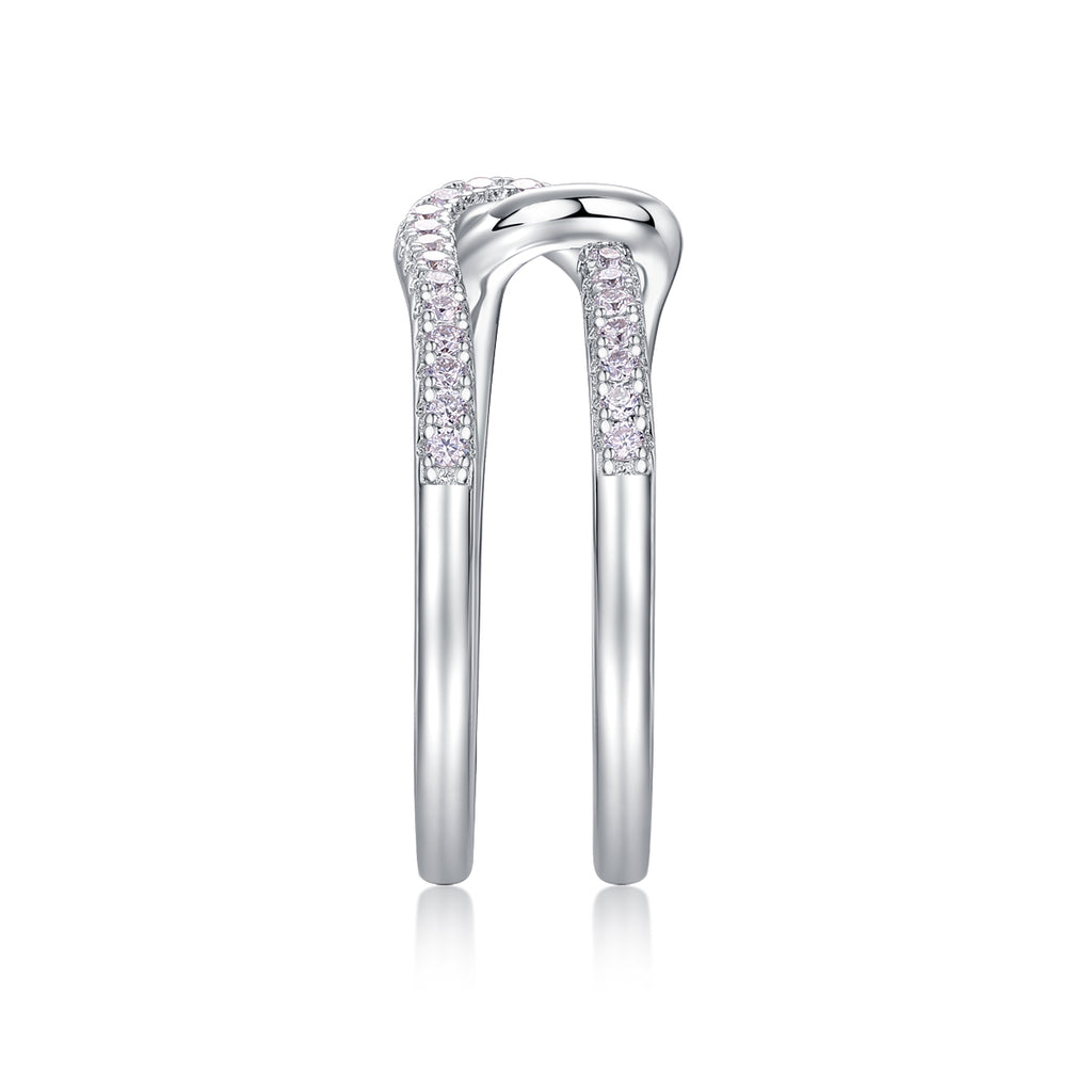 Interlocking - A Wedding Ring Set With Top-quality Moissanite S925 Silver And Platinum-plated Diamond Can Be Inspected With A Diamond Pen