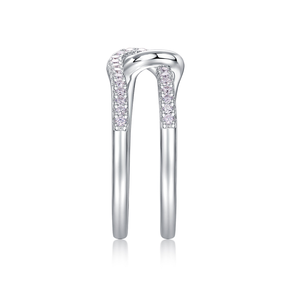 Interlocking - A Wedding Ring Set With Top-quality Moissanite S925 Silver And Platinum-plated Diamond Can Be Inspected With A Diamond Pen