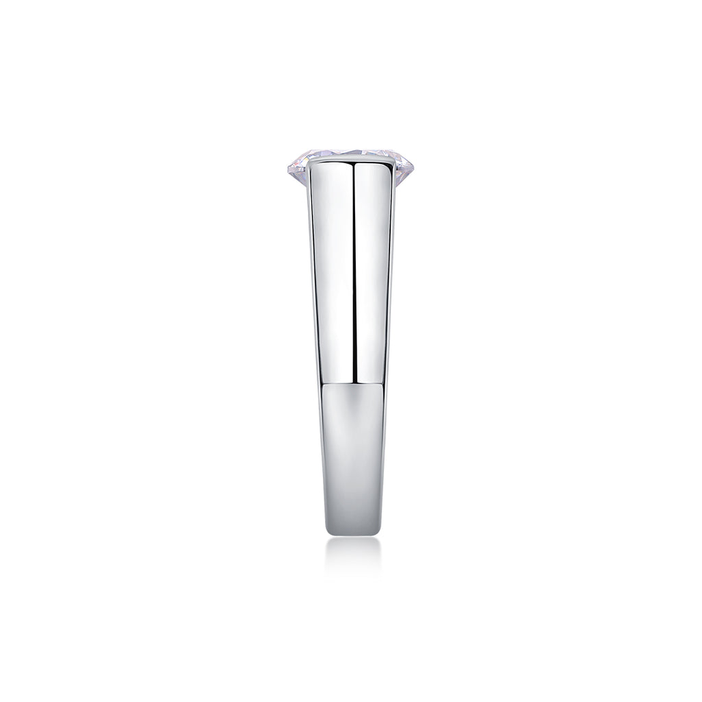 A Lifetime's Love - A Wedding Ring Set With Top-quality Moissanite S925, Silver And Platinum-plated. The Ring Can Be Tested With A Diamond Pen