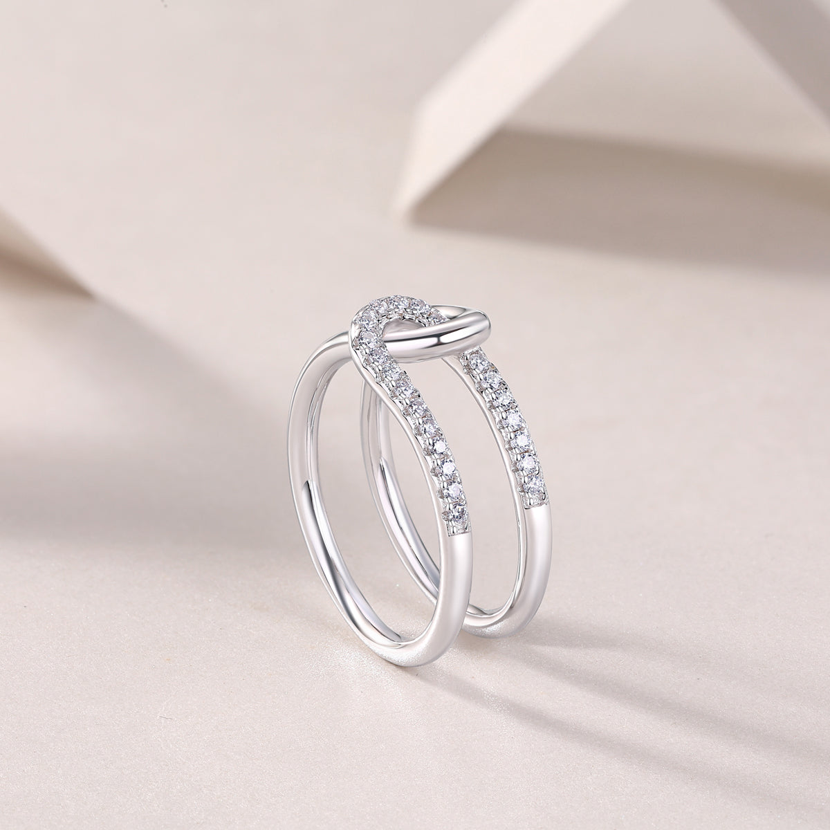 Interlocking - A Wedding Ring Set With Top-quality Moissanite S925 Silver And Platinum-plated Diamond Can Be Inspected With A Diamond Pen