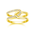 Interlocking - A Wedding Ring Set With Top-quality Moissanite S925 Silver And Platinum-plated Diamond Can Be Inspected With A Diamond Pen