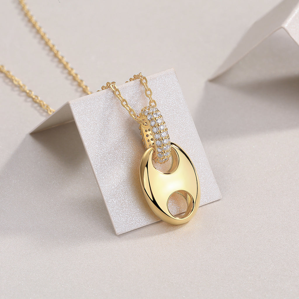 Cloud Roll And Cloud Spread - A Fashionable And Trendy Necklace Pendant Set With Top-quality Moissanite S925 And Silver Plated With Gold Can Be Tested With A Diamond Pen