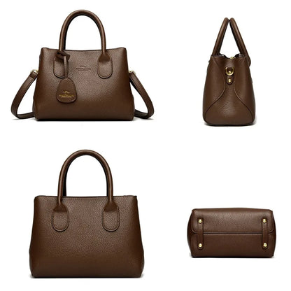 3-layer Design Women's Handbags Luxury Shoulder Crossbody Bags High Quality Soft Leather Bag Ladies Fashion Messenger Sac A Main