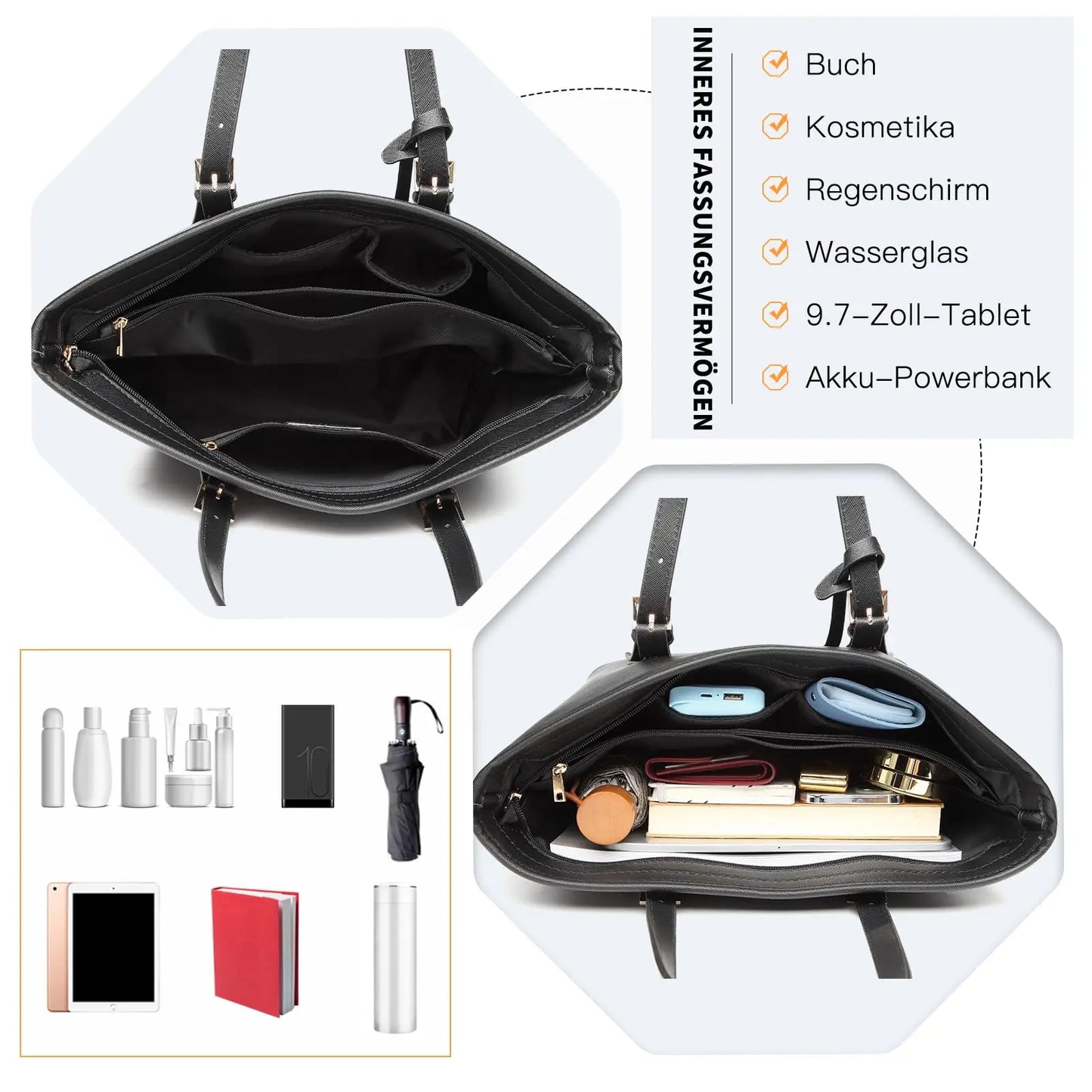 Miss Lulu WOMEN'S Handbag Big Shopper bag Handle bag Tote Bag for school Work Daily Perfect gift