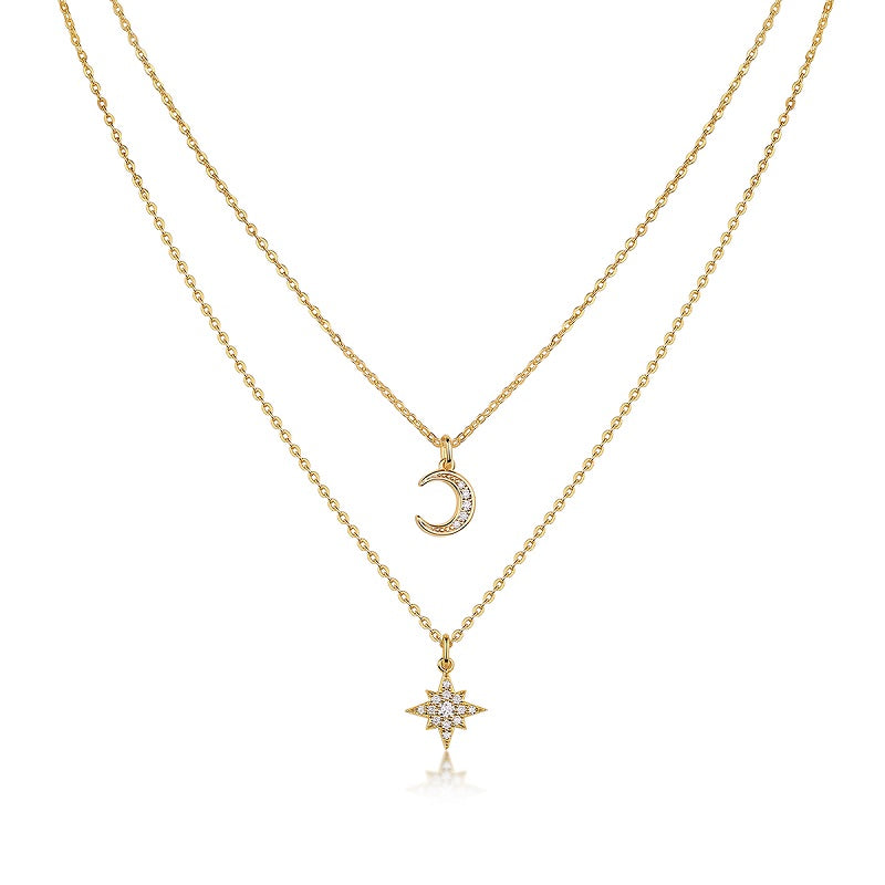 Engraved With Top-quality Moissanite, This Luxurious And Fashionable Minimalist Jewelry Set Includes A Necklace Pendant, A Collar Chain, And S925 Silver Electroplated With Gold.