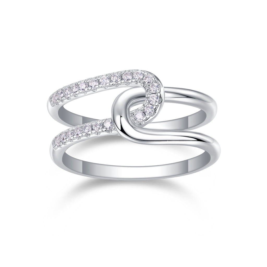 Interlocking - A Wedding Ring Set With Top-quality Moissanite S925 Silver And Platinum-plated Diamond Can Be Inspected With A Diamond Pen