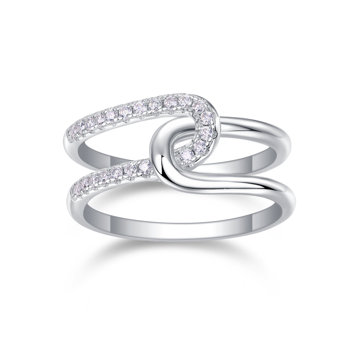 Interlocking - A Wedding Ring Set With Top-quality Moissanite S925 Silver And Platinum-plated Diamond Can Be Inspected With A Diamond Pen